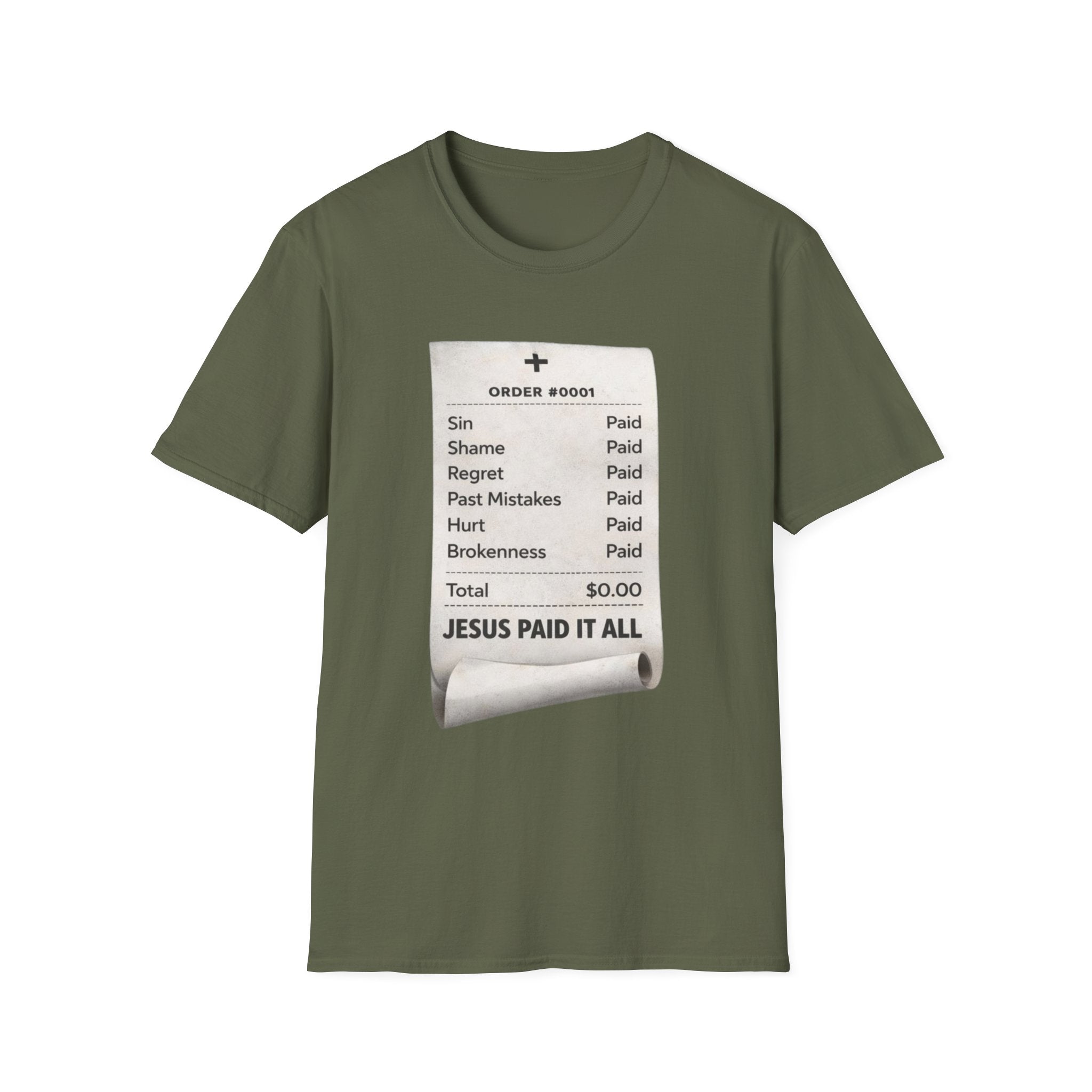 "Jesus Paid It All" Receipt T Shirt