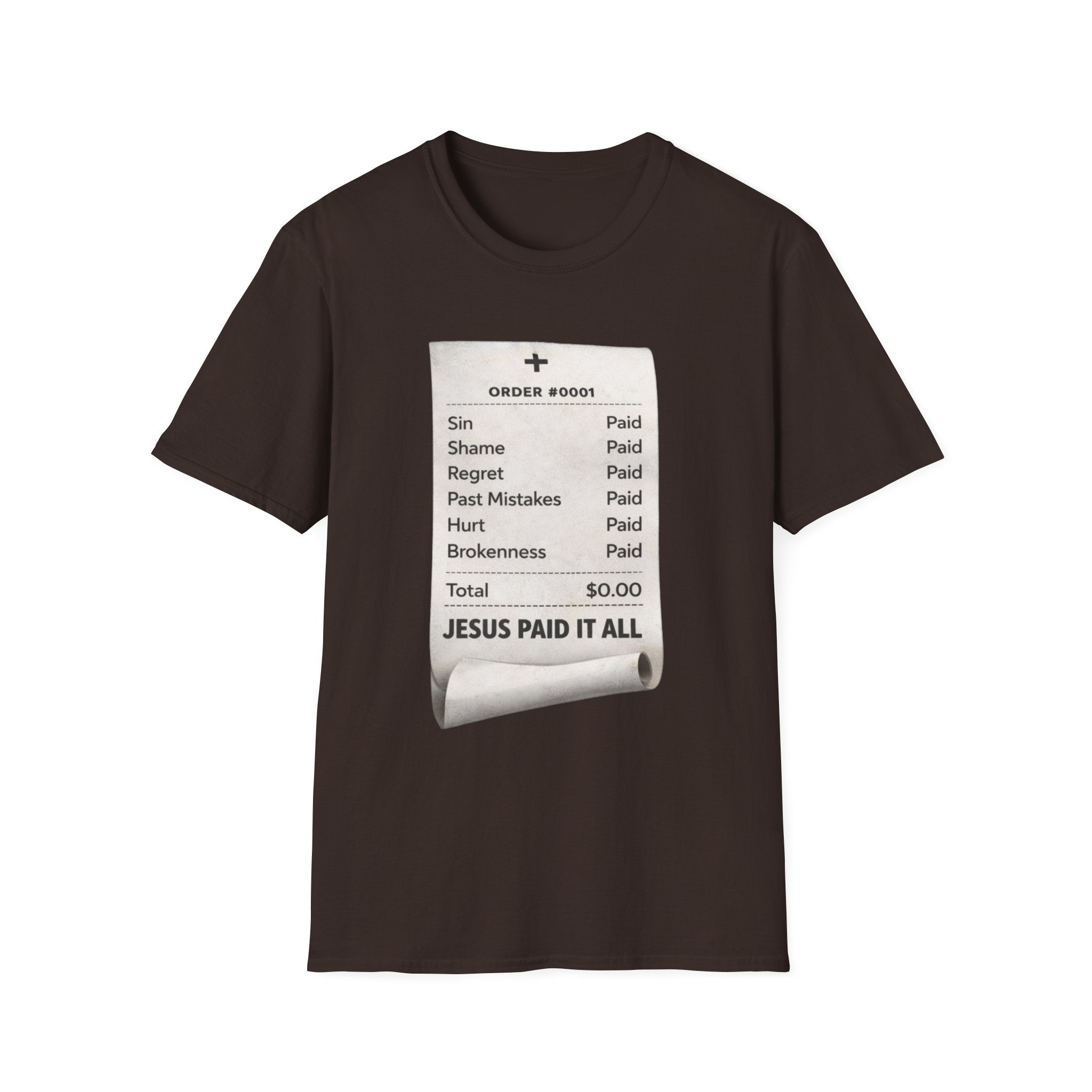 "Jesus Paid It All" Receipt T Shirt