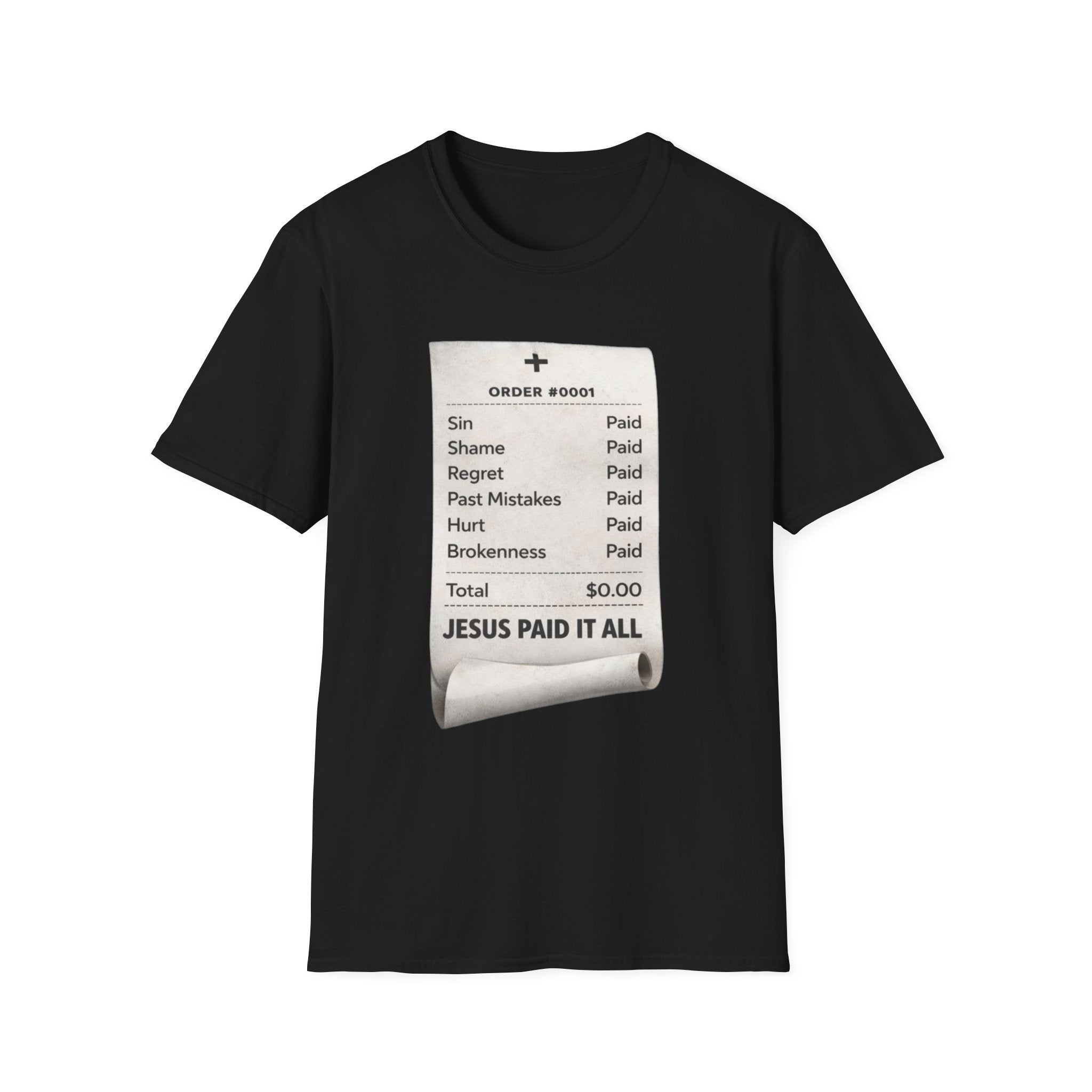 "Jesus Paid It All" Receipt T Shirt