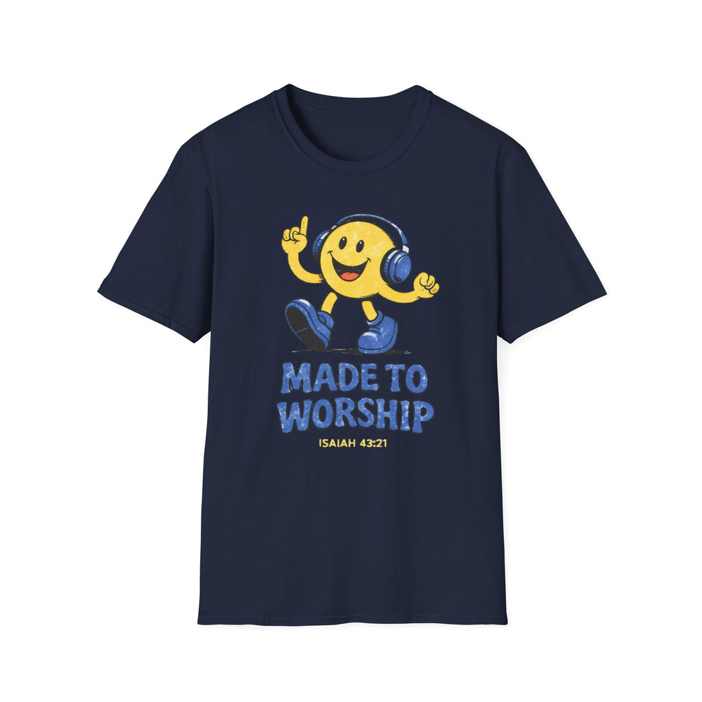 Made to Worship Smiley Blue T-Shirt